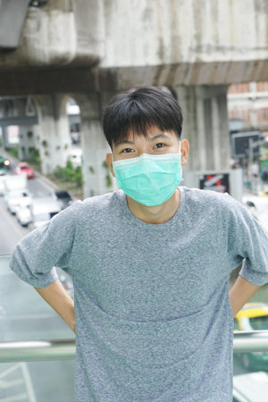 close up young man in Bangkok Thailand