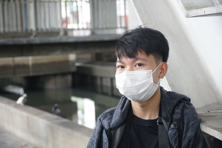 close up young man in Bangkok Thailand