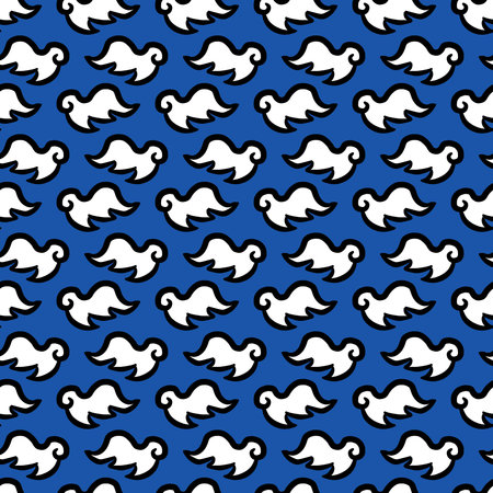 seamless pattern background of blue and white colorの写真素材