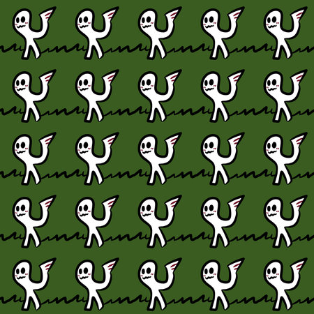 seamless pattern of cute monster cartoonの写真素材