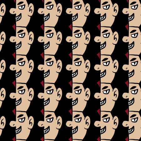 seamless of cute man cartoonの写真素材