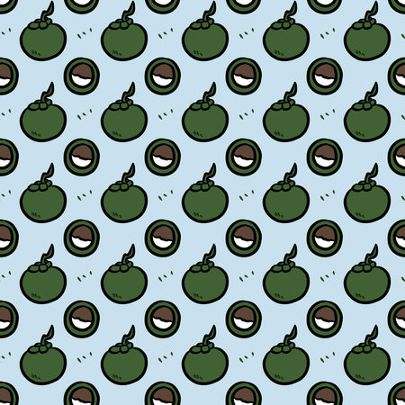 seamless pattern of coconut fruitの写真素材