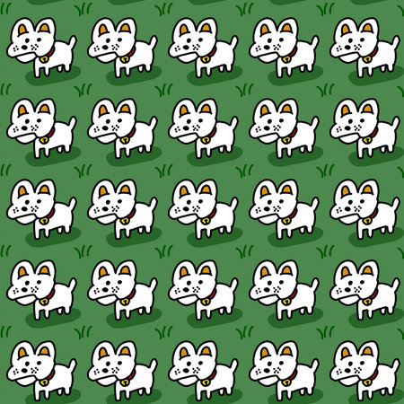 seamless pattern of cute dog cartoonの写真素材