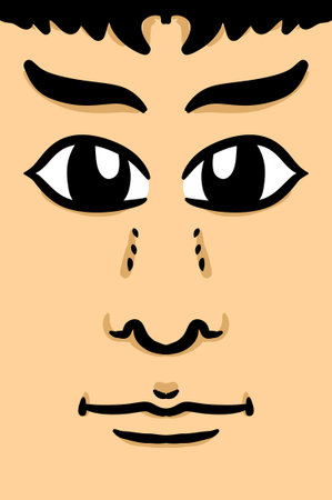 cute face man cartoon backgroundの写真素材