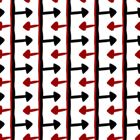 seamless pattern of red and black arrow backgroundの写真素材
