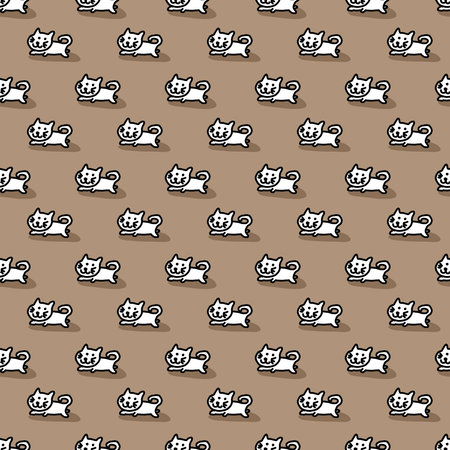 seamless pattern of cute cat cartoonの写真素材