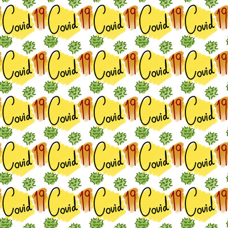 seamless pattern of text covid 19の写真素材