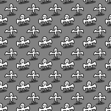 seamless pattern of cute monster cartoonの写真素材