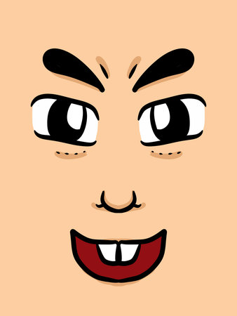 cute face man cartoon backgroundの写真素材
