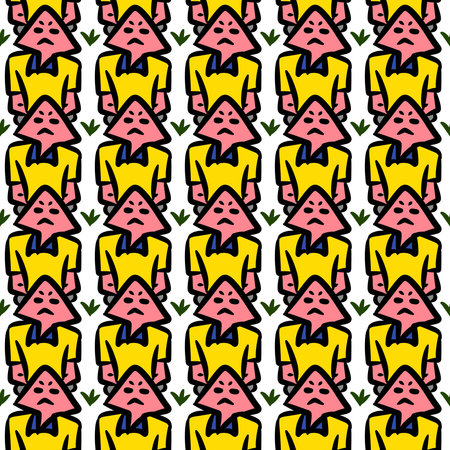 seamless pattern of cute monster cartoonの写真素材