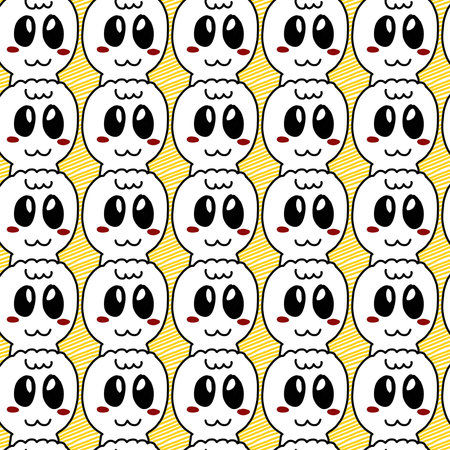 seamless pattern of cute cartoon backgroundの写真素材