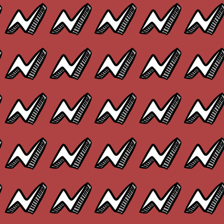 seamless pattern of thunder shapeの写真素材