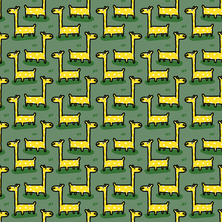 seamless pattern of giraffe cartoonの写真素材