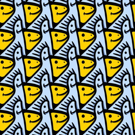 seamless pattern of cute cartoon backgroundの写真素材