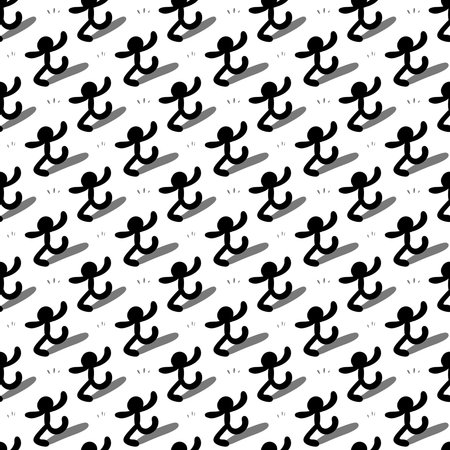 seamless pattern of cute monster danceの写真素材