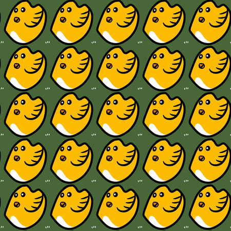 seamless pattern of cute chicken cartoonの写真素材
