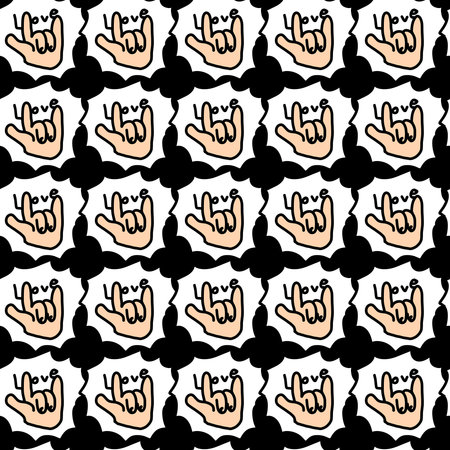 seamless pattern of hand cartoonの写真素材