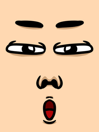 cute face man cartoon backgroundの写真素材