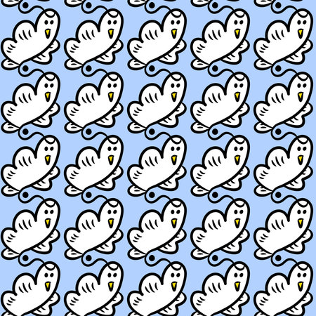 seamless pattern of cute monster cartoonの写真素材