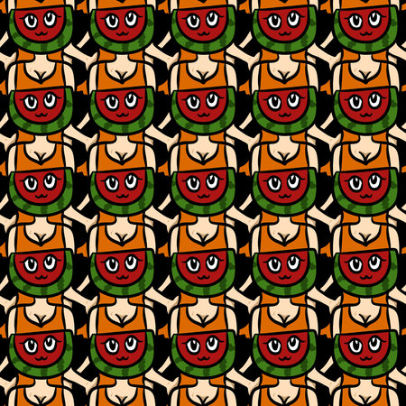 seamless pattern of cute monster cartoonの写真素材
