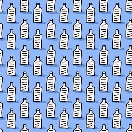 seamless pattern of bottle cartoonの写真素材