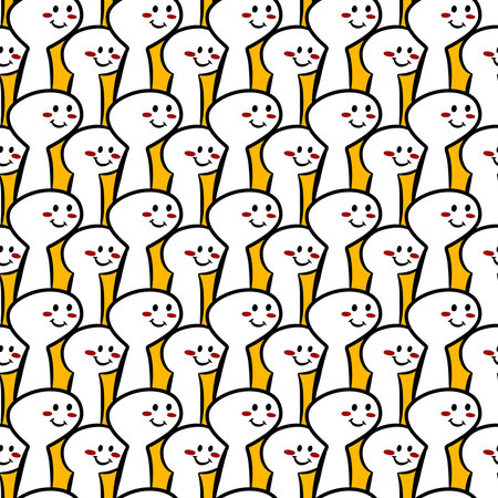 seamless pattern of cute man cartoonの写真素材