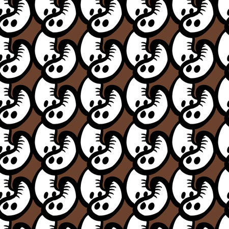 seamless pattern of cute monster cartoonの写真素材