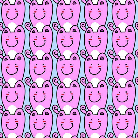 seamless pattern of cute monster cartoonの写真素材
