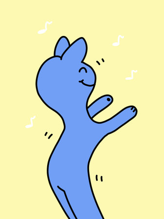 cute cartoon on yellow backgroundの写真素材