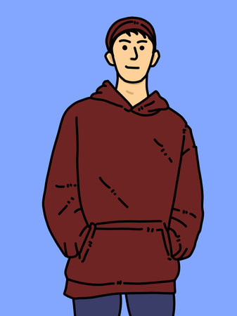 cute man cartoon on blue background