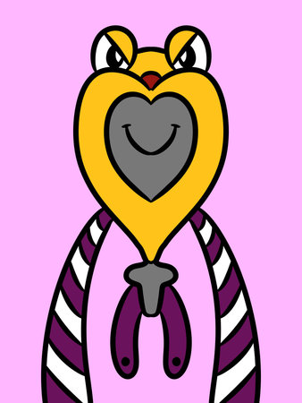 cute cartoon on pink backgroundの写真素材