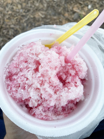 close up sweet ice on hand