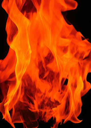 fire flames on black background