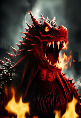 evil dragon in the hellの写真素材