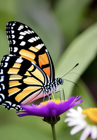 close up butterfly on a flowerの写真素材