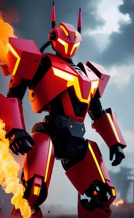 robot monster in the warの素材