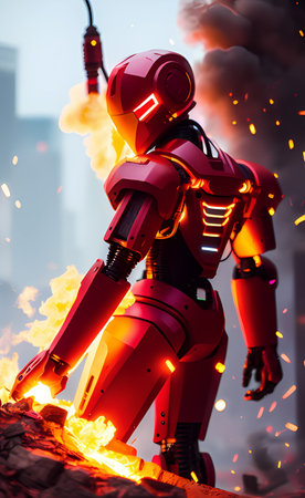 robot monster in the warの素材