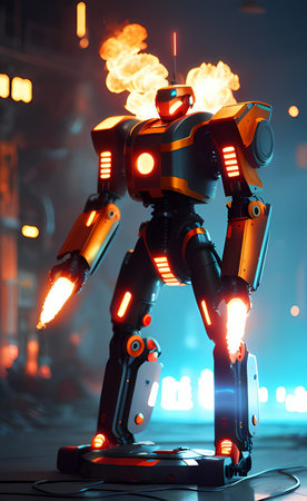 robot monster in the warの素材