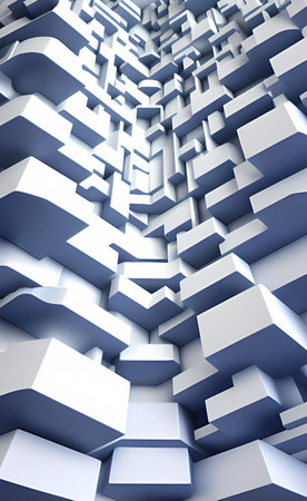 abstract background with white and blue squaresの素材