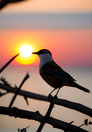 bird on the branch of the lakeの素材