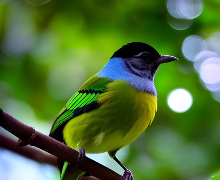 a bird is sitting on a branch of a tree.の素材