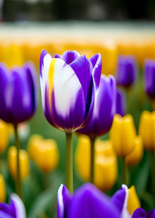 beautiful tulips in the gardenの素材