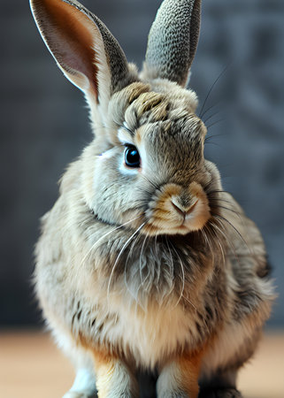 rabbit on dark backgroundの素材