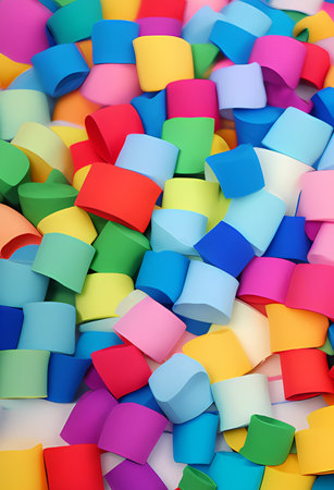 colorful mosaic pattern of multi-colored squares on a white background. 3d rendering, illustration.の素材