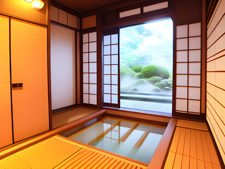 beautiful modern architecture, digital illustrationの素材