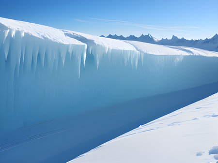 beautiful ice wall on mountainの素材
