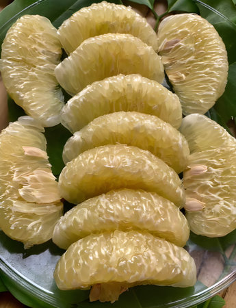 fresh pomelo fruit in market