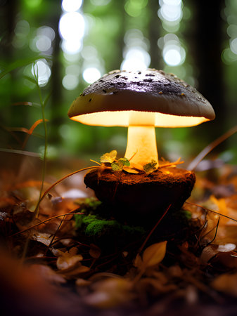 close up mushroom in the forestの素材