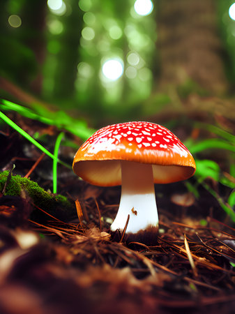 close up mushroom in the forestの素材