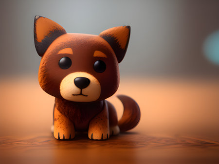 cute dog on blur backgroundの素材
